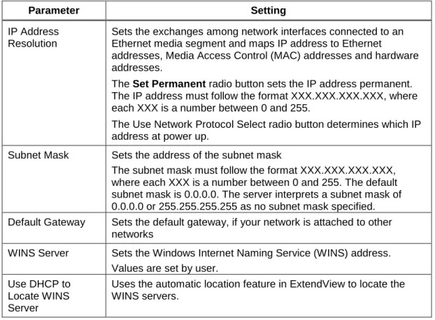 Table 4  TCP/IP Settings 