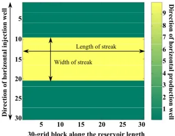 Fig. 2: Visualization of the dimensions of reservoir and a  selective high permeable streak
