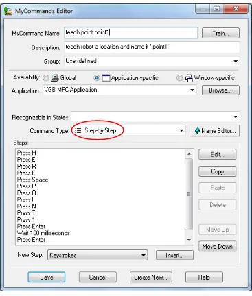 Figure 3.1: Example of how to create a step-by-step macro 