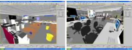 Figure 1. 3D Modelling of studio and workshop with machinery, furniture and computers  