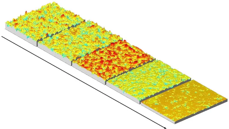Figure 2.17: The schematic appearance of fretting damage on metal surfaces 