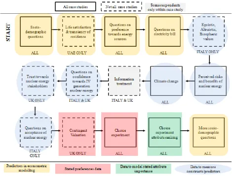 Figure 2.1: Survey flow across case studies 
