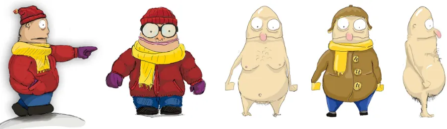 Figure 5 - The main character:  front and side view.