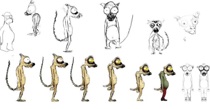 Figure 4 – Lemur character sketches 