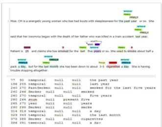 Figure  2.  Extracted  and  the  representation  of  featured from clinical text 