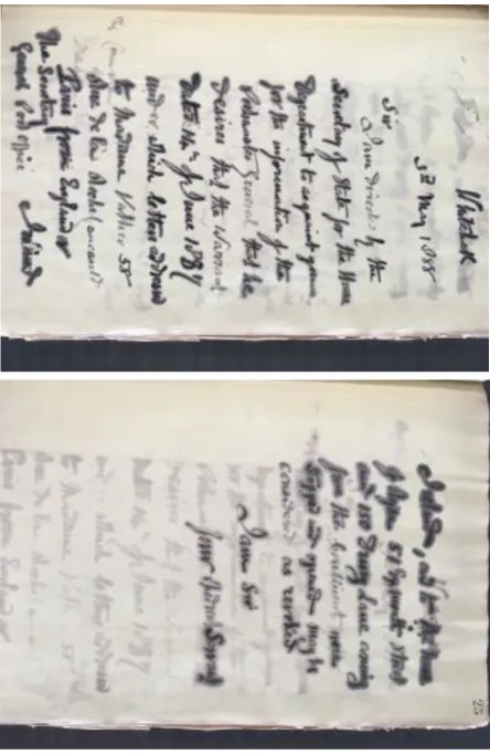 Figure 2: Pressed copy of a cancellation letter, May 1888, referring to warrant from 1887 