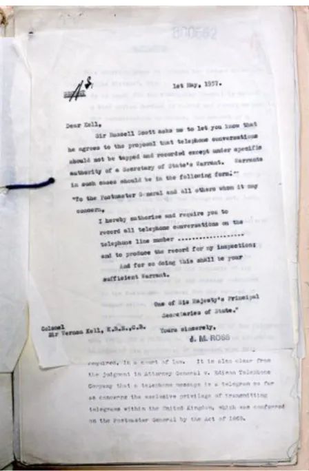 Figure 8: the first draft telephone warrant, 1st May 1937 