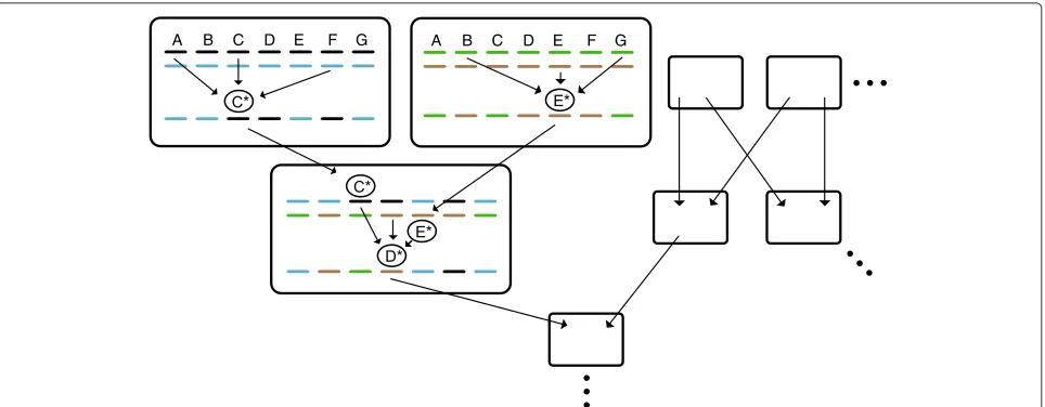 Figure 2 A population-level view.combinations into each descendant, and from many loci into each of many single loci, forming a network of information flow across the genomeover time