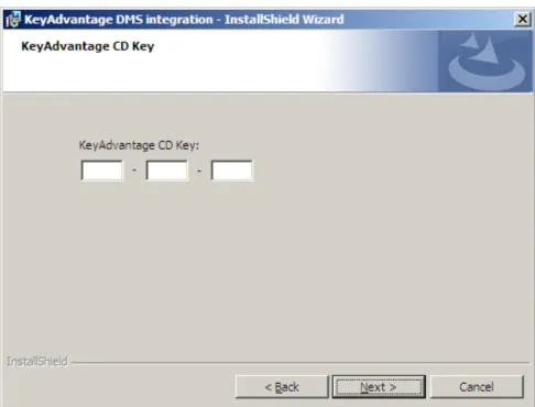 Figure 1.  KeyAdvantage CD Key Window