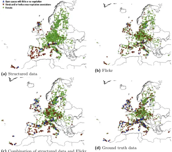 Figure 2 Prediction of subclasses of the CORINE class “Forest &amp; semi natural areas”.