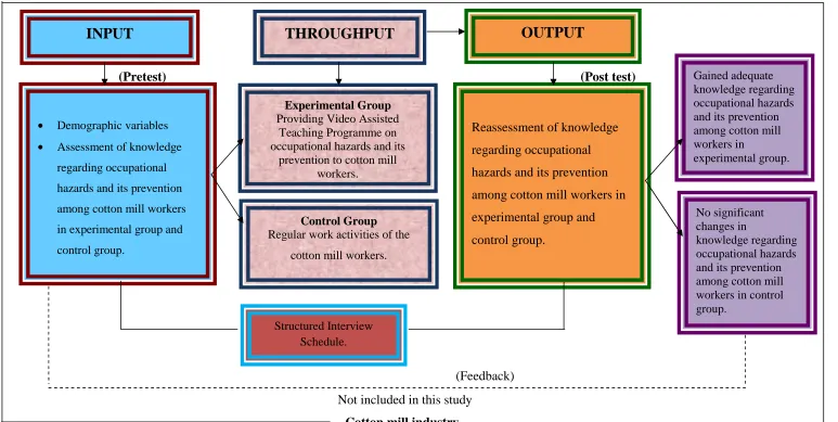 Fig-1.1 : Conceptual Framework Based On Modified J.W. Kenny’s Open System Model On Effectiveness Of Video Assisted Teaching