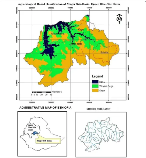 Fig. 1 Agroecology-based classification of Muger sub-basin of the Blue Nile basin of Ethiopia