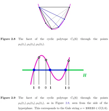 Figure 2.9ThefacetofthecyclicpolytopeC3(6)throughthepointsµ3(t1), µ3(t4), µ3(t5), as in Figure 2.8, seen from the side of thehyperplane