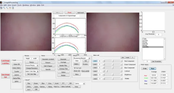 Figure 3.8 Views of the main GUI window of the programme 