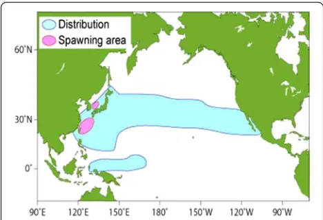 Fig. 8 Distribution and spawning areas of Pacific bluefin tuna,Thunnus orientalis(ISC, http://isc.fra.go.jp/working_groups/pacific_bluefin_tuna.html)