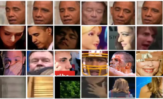 Figure 3.6: Sample images from the LSLF and LSLNF datasets. The rst three rows present face images from the LSLF dataset