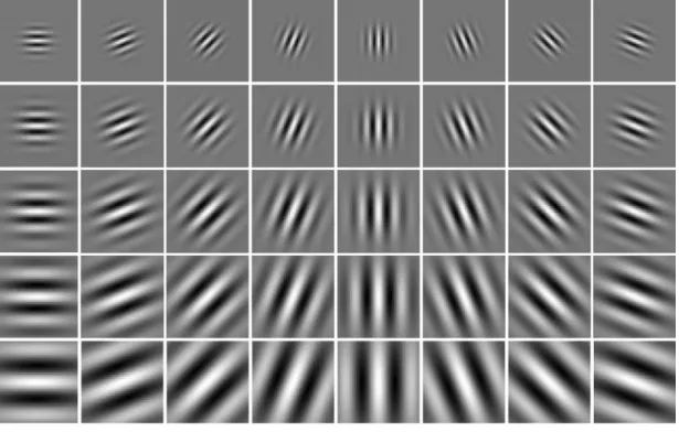 Figure 2.5: Example of Gabor filter bank