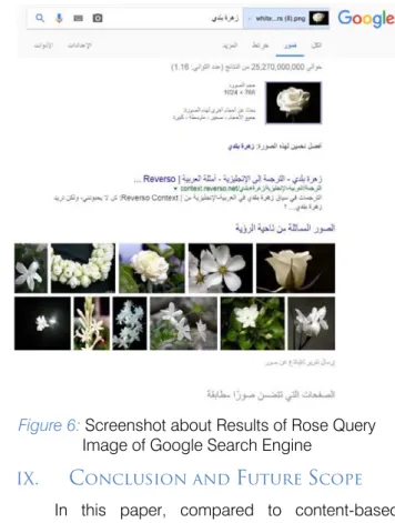 Figure 6: Screenshot about Results of Rose Query  Image of Google Search Engine