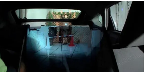 Figure 3: Optical ‘see-through’ camouflage system applied to the backseat of a vehicle