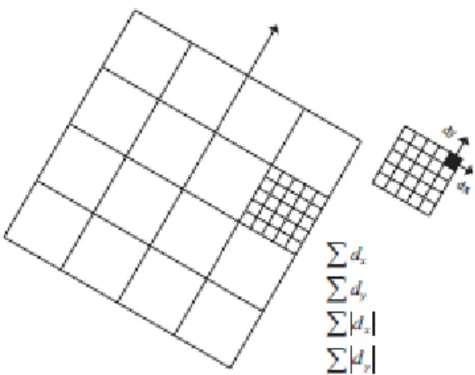 Figure 2.4: Construction for SURF feature descriptor extraction (Zhu et al., 2014). 