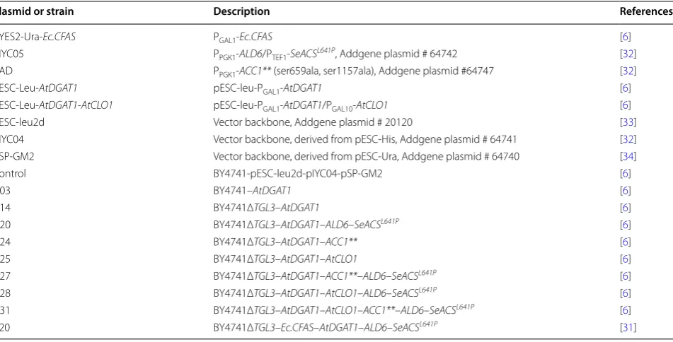 Table 1 Details of plasmids and strains used in this study