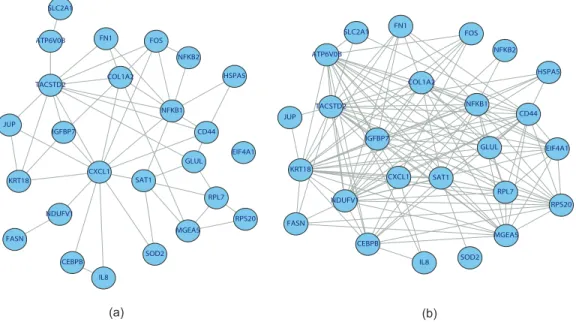 Fig. 2.4. The inferred networks in real SAGE data analysis using the discrete graphical model