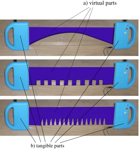 Figure 4. Objects (present-at-hand) and  tools (ready-to-hand) in Tangible VR. 