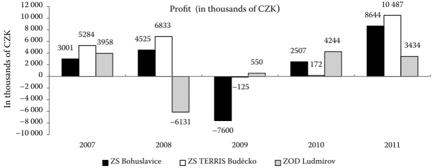 Figure 1. Economic results throughout the years 2007–2011