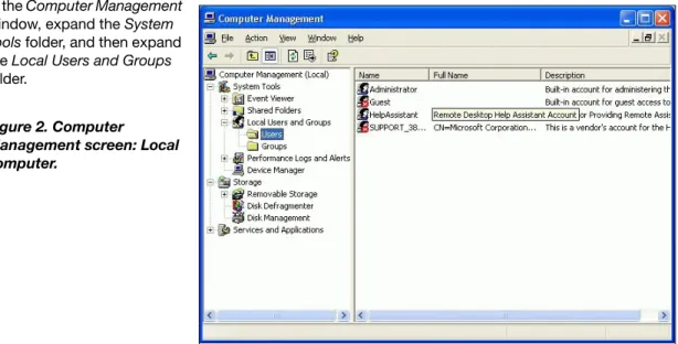 Figure 2. Computer  Management screen: Local  computer.