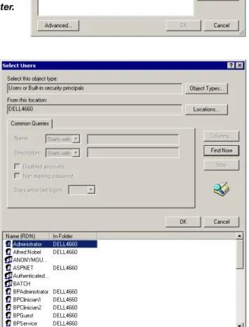 Figure 5. Select Users dialog: Local computer. 