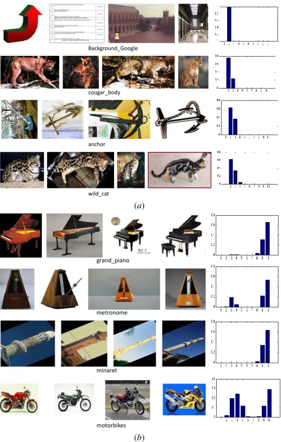 Figure 3.6: Learned weights of HOF kernels of different orders. We show example categories that have lowest weights (a) and highest weights (b) for the higher (10th) orders