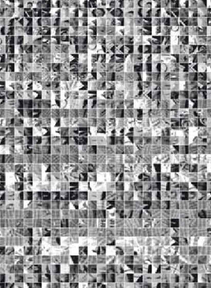 Figure 3.2: Local image features f k extracted from an image in the MPEG-7 VCE dataset