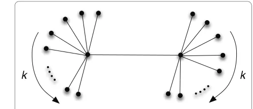Figure 14 A graph with two hubs and k edges per hub