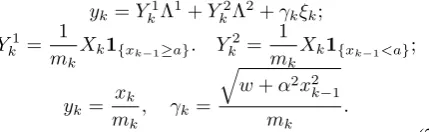 Fig. 2.Non-ergodic TAR(2)/ARCH(1) process