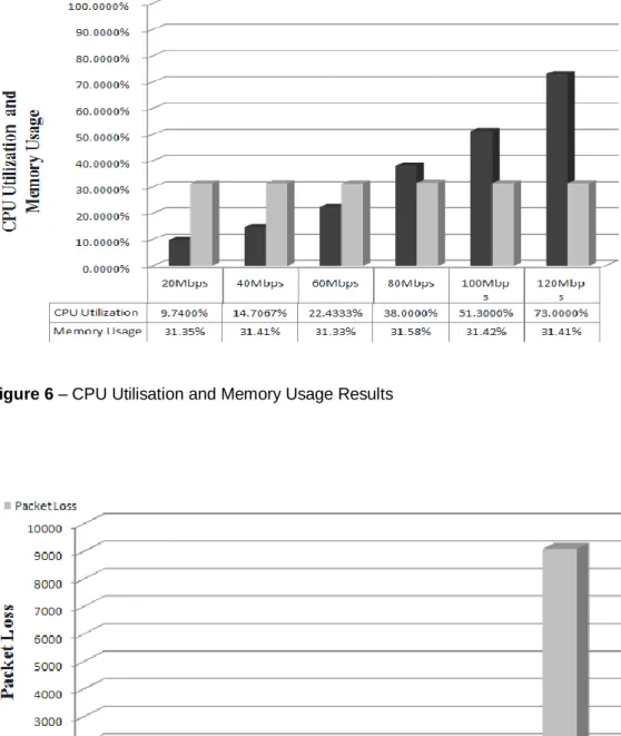 Figure 6 – CPU Utilisation and Memory Usage Results 