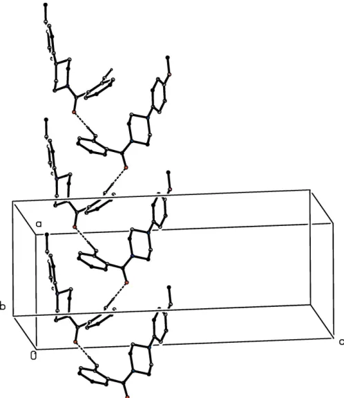 Figure 10Part of the crystal structure of compound (VI) showing the formation of aC(6) chain running parallel to the [100] direction