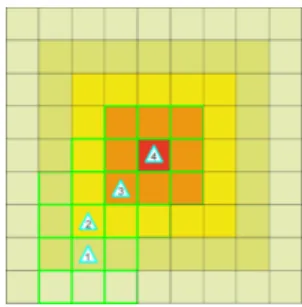 Figure 2. Hillclimbing for finding local maximum Using such a local search algorithm ensures to find the global maximum if one individual is already in the close neighbourhood of the optimum.