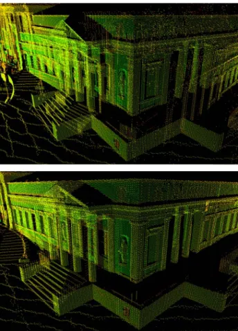 Figure 3. Detail of the aligned datasets. Top: The alignment  after integrated georeferencing