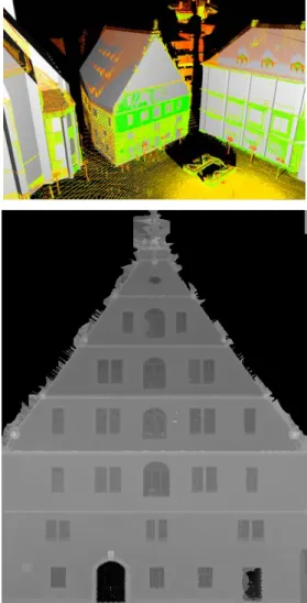 Figure 6. The LASERMAP applied as a bump map to the CAD  model of the building.  