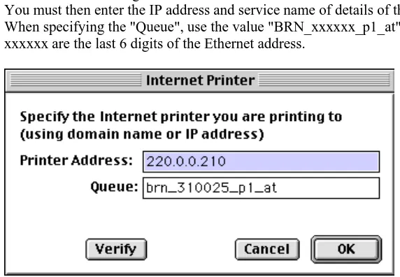 Figure 5 Entering the IP address and Queue