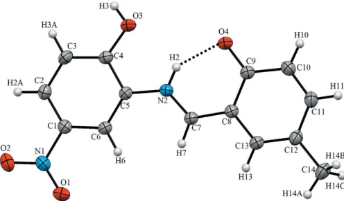Figure 1The molecular structure of the title compound, with the atom-labellingFigure 2