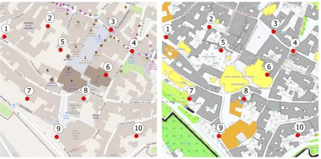 Figure 1. Example of homologous points on two different maps.