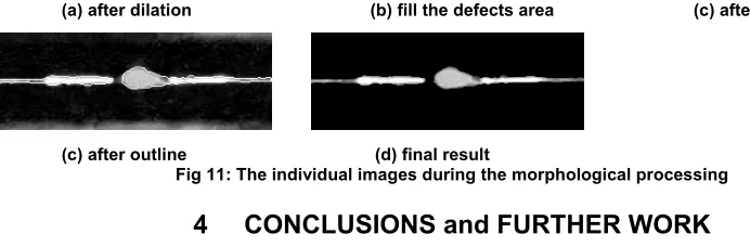 Fig 11: The individual images during the morphological processing 
