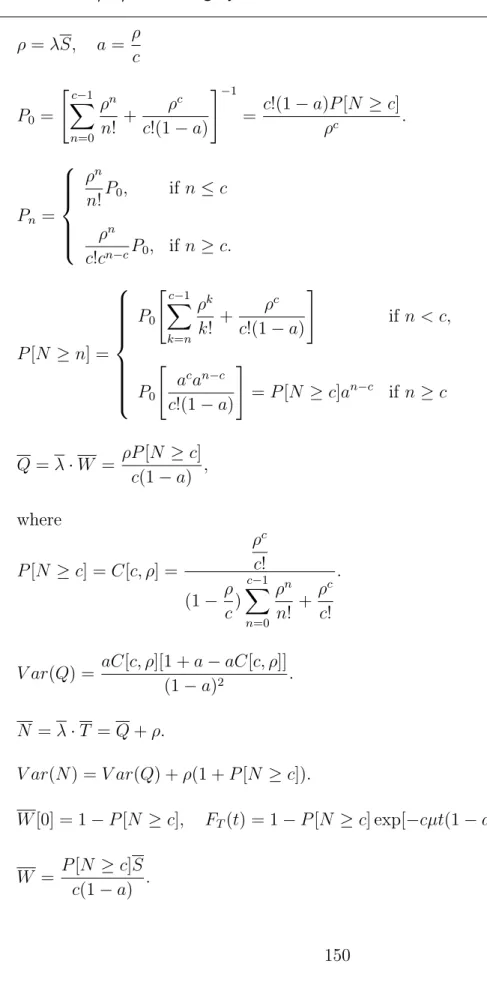 Table 5. M/M/c Queueing System