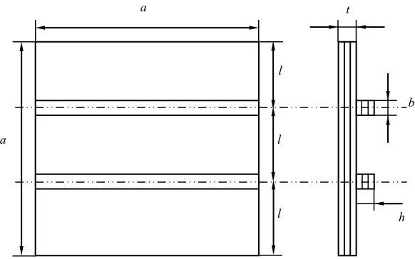 Fig. 2. An eccentrically stiffened plate with double stiffeners  