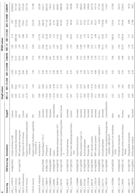 Table 2 Differential expressed genes in high IA producing strains