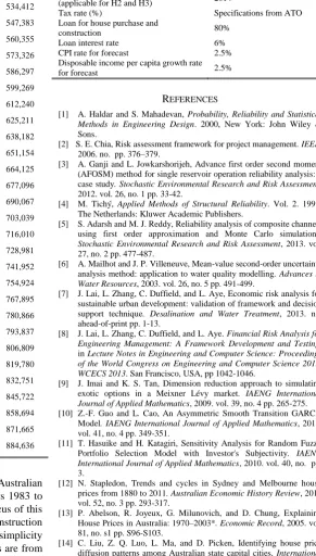 Table II summarizes the assumptions used in the study. 2013 from the RBA interest rates and yields table [33]
