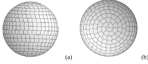 Fig. 2.The spiral tessellation with n = 20 and m = 510 (side view (a)and top view (b)).