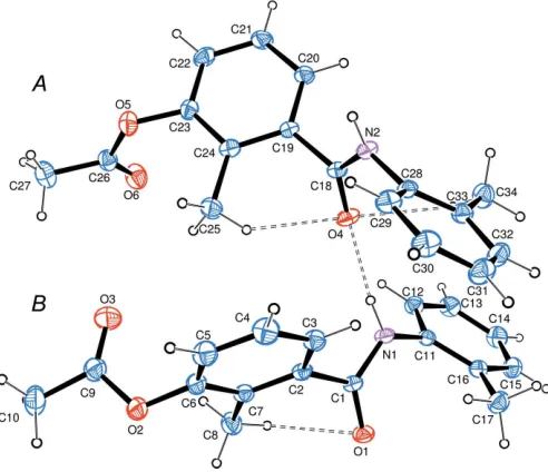 Figure 1The asymmetric unit of the title compound, with displacement ellipsoidsdrawn at the 50% probability level.