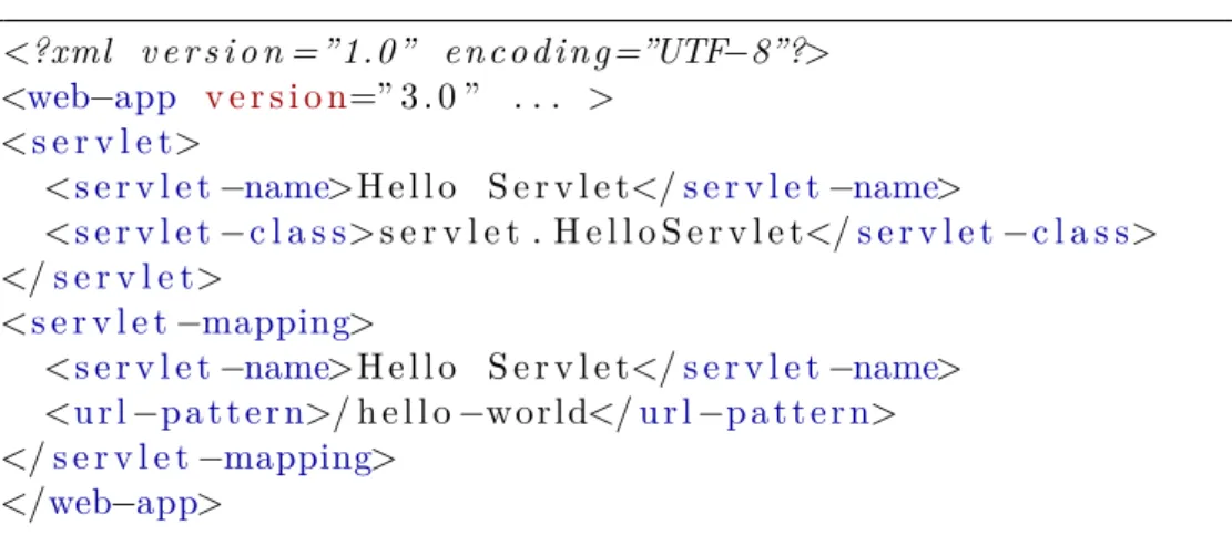 Figure 1.3: Servlet mapping configuration